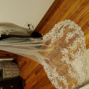 Wedding veil with lace